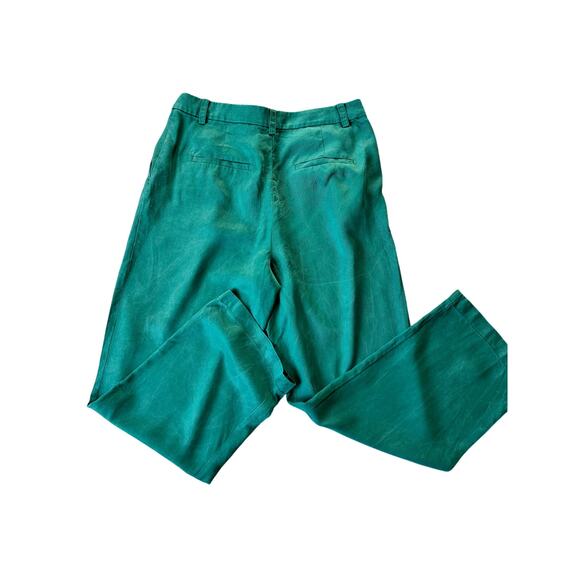 Loft Emory Wide Leg Trouser Pants, Size 8P, Emerald Green, High Rise, Pleated - Picture 8 of 8